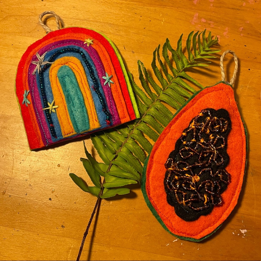 ☁️🌈Felted Ornaments handmade in Hawaii➰🌼